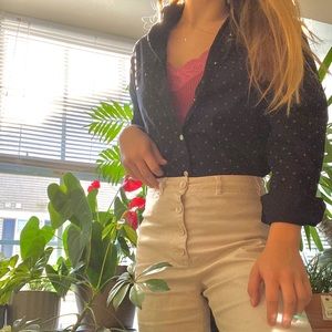 American Eagle Black Button Up
